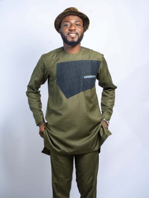OsaaGyefo Army-Green Kaftan